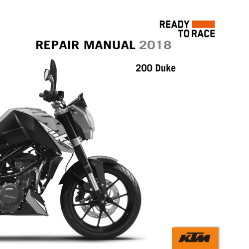 KTM 200 Duke Repair manual 2018 Pdf