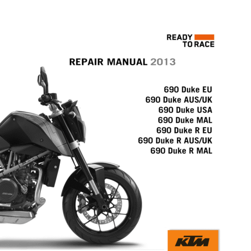 KTM 690 Duke R Repair manual 2013 Pdf
