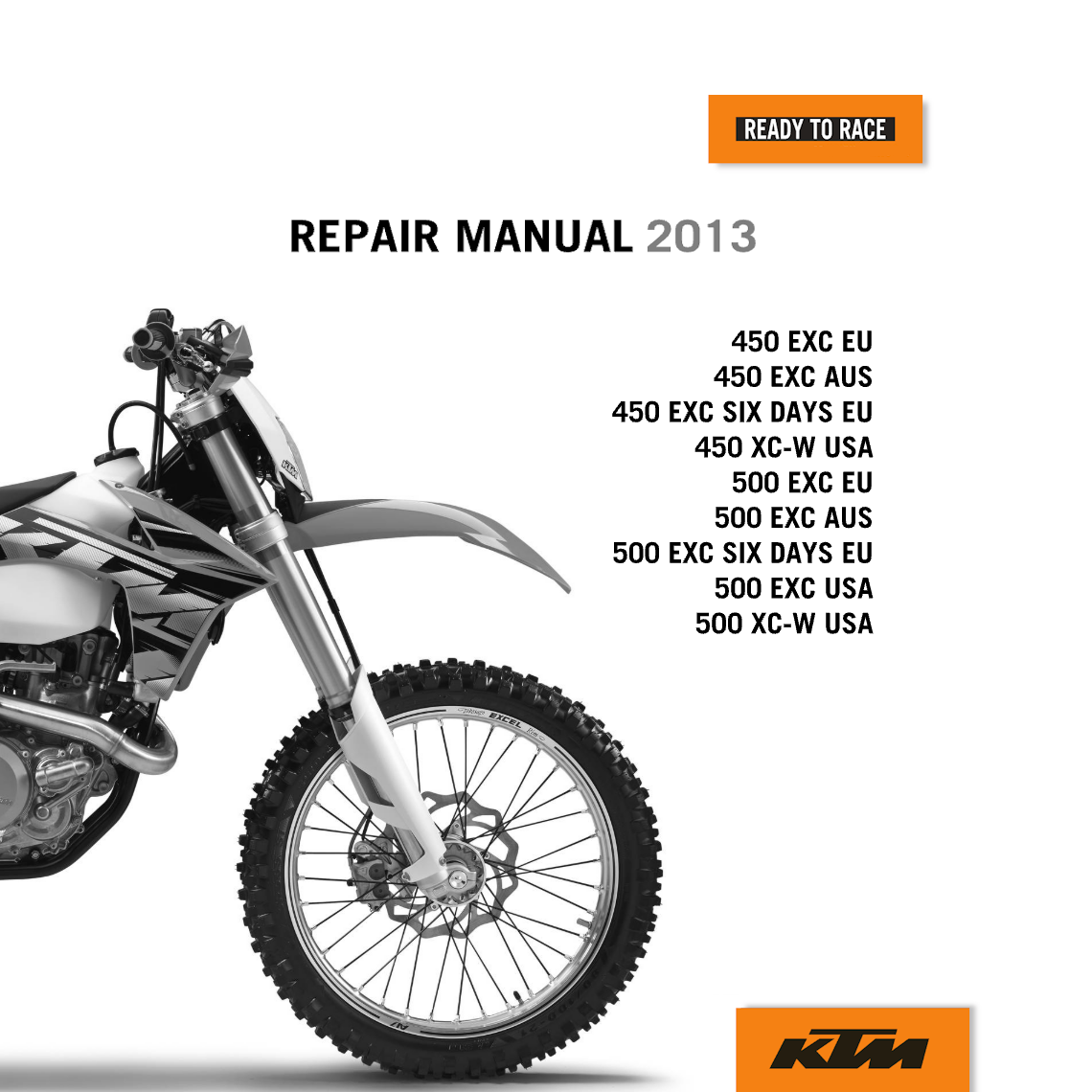 KTM 450 XC-W 500 XC-W Repair manual 2013 Pdf