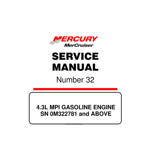 Mercury Mercruiser 4 3L MPI Engine Workshop Manual