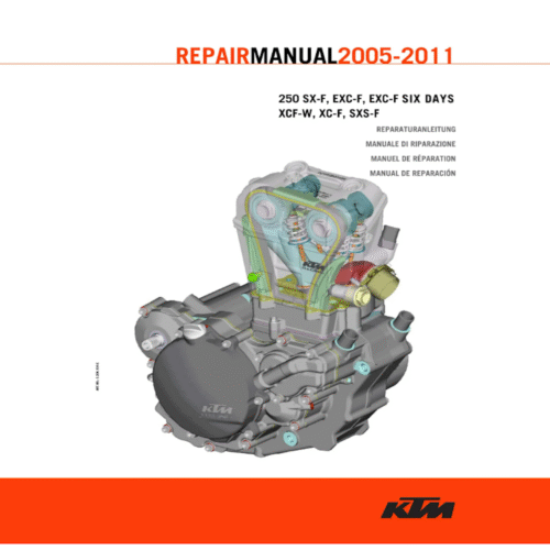 KTM 250 Xcf-w Xc-f Sxs-f Repair manual 2005-2011 Pdf