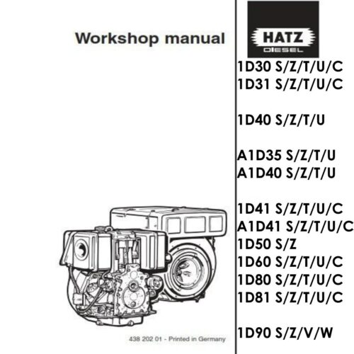 Hatz 1D81 S/Z/T/U/C Service manual