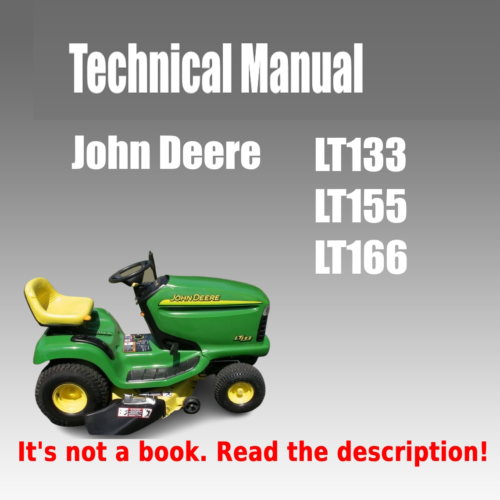 John Deere LT133 LT155 LT166 Technical Manual Pdf