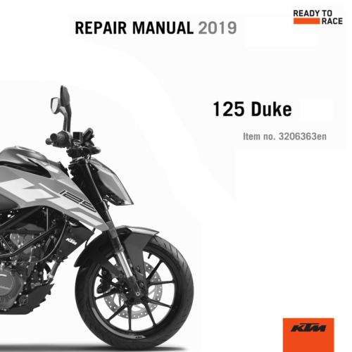 2019 KTM 125 Duke Service Manual