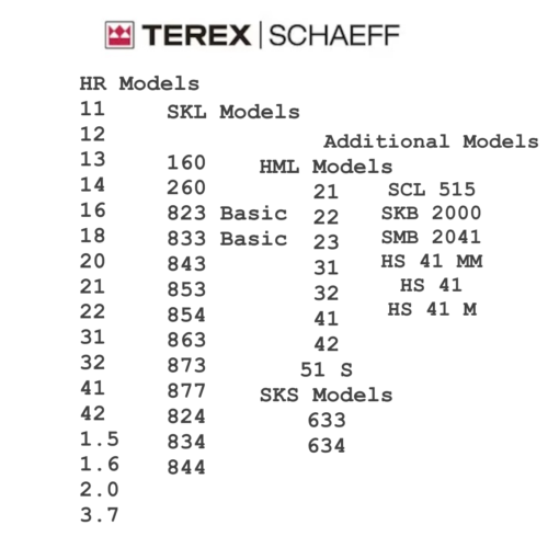 Workshop Service Manual For Terex Schaeff  HS, SKS, SCL, SKB