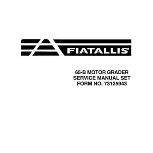 Fiat Allis 65-B Motor Grader Workshop Service Manual PDF