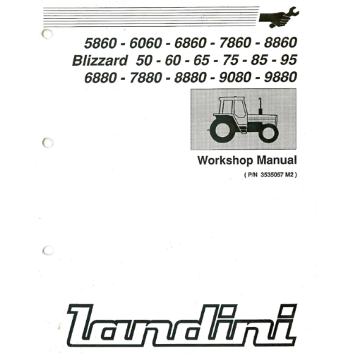 Landini 6060 7860 8860 9080 9880 Repair Manual PDF download covering Landini tractor series with complete workshop repair instructions.