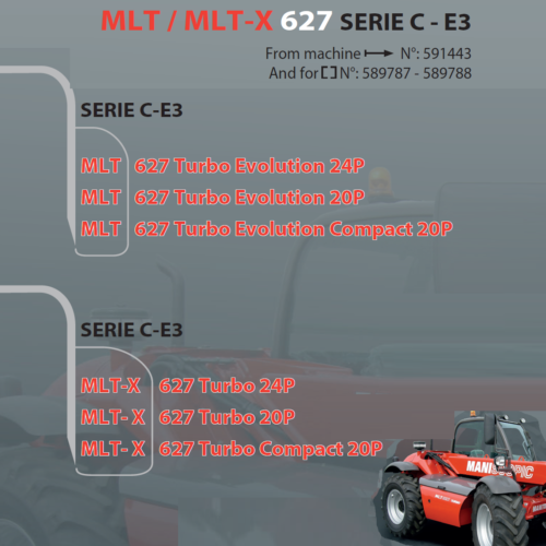 Manitou MLT 627 MLTX 627 Series C-E3 Service Manual PDF download with wiring schematics for telehandlers.