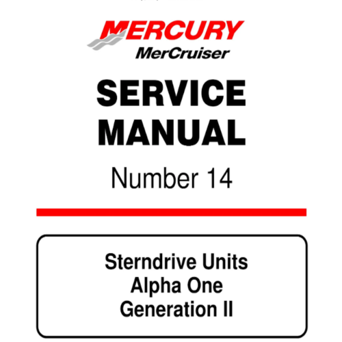 Mercury MerCruiser Alpha One Generation II Workshop Service Manual PDF