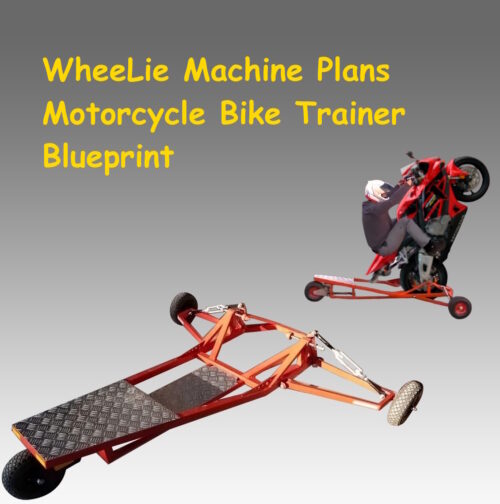 Structural design schematics from the motorcycle wheelie trainer fabrication blueprint PDF.