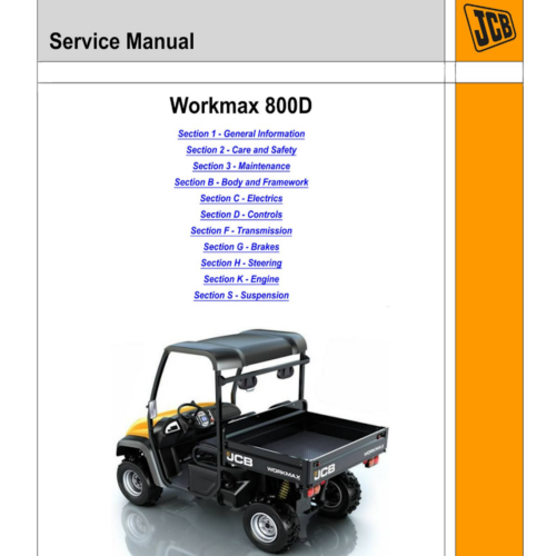 JCB Workmax 800D Workshop Service Manual PDF download with repair and maintenance information.
