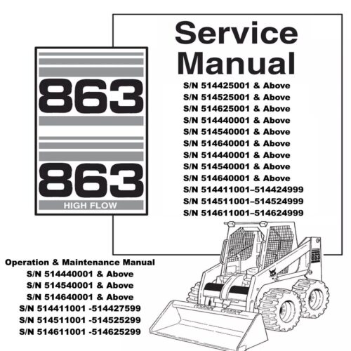 Bobcat 863 Operator manual and Repair manual Pdf