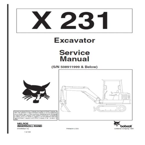 Bobcat X231 Service manual Pdf