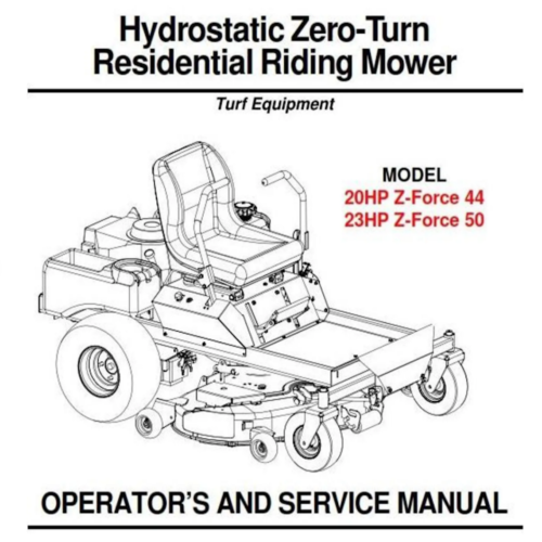 Cub Cadet Z-Force 50 23Hp Operator and Service Manual Pdf