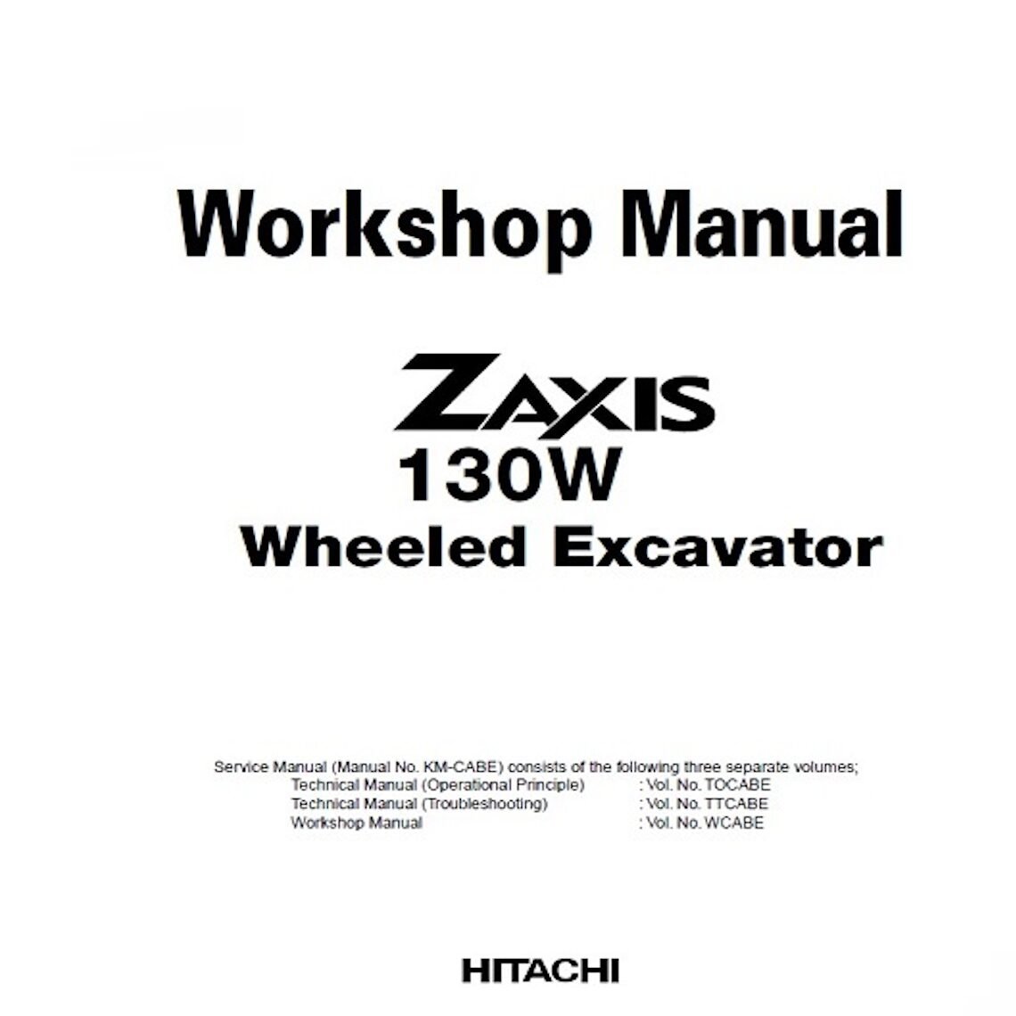 Hitachi Zaxis 130W Service manual Pdf