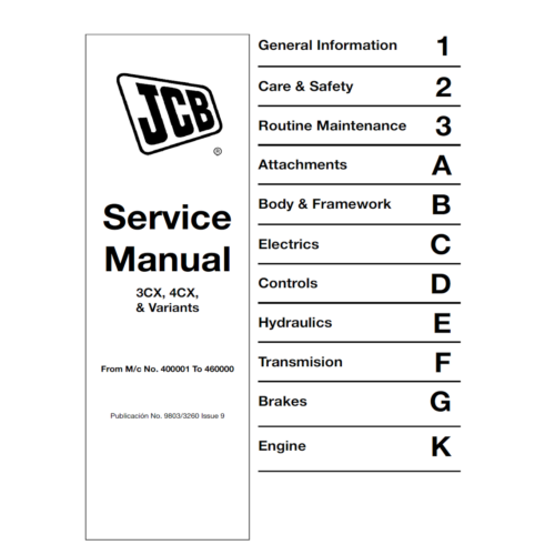 JCB 3CX 4CX Service manual Pdf