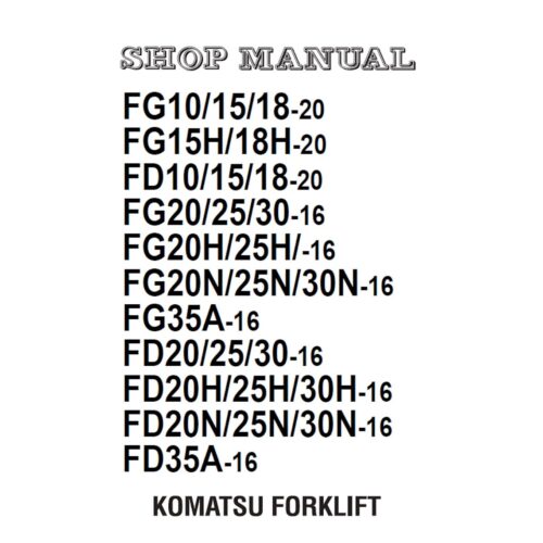 Komatsu FG15H/18H Service Manual Pdf
