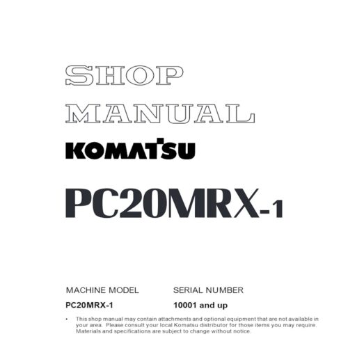 Komatsu PC20MRX-1 Service manual Pdf
