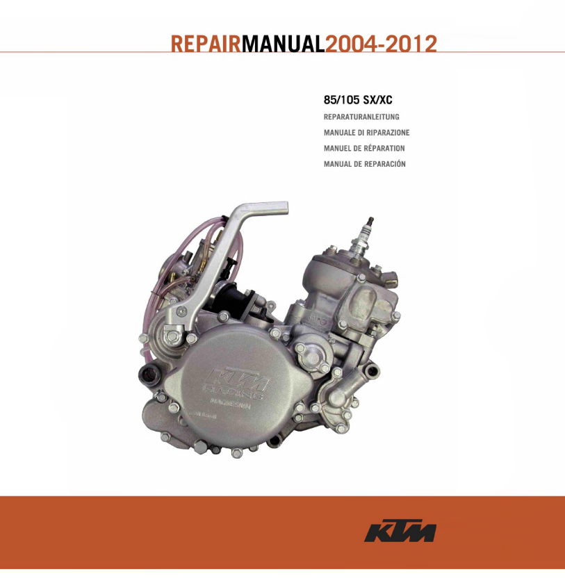 KTM 105 SX 105 XC Repair manual 2004-2012 Pdf