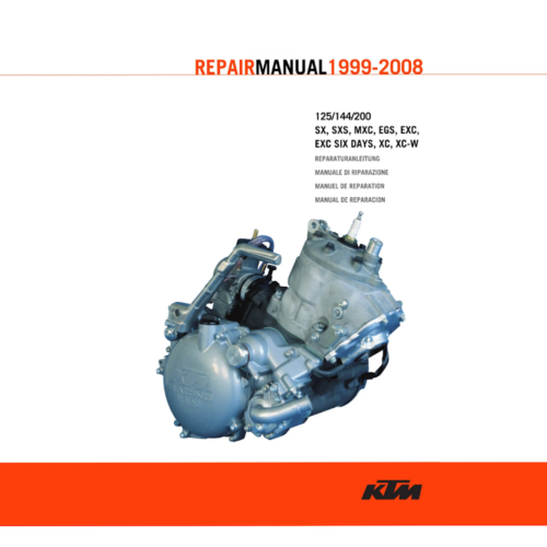 KTM 125 144 200 SX,SXS,MXC,EGS,EXC,EXC SIX DAYS,XC,XC-W Repair manual 1999-2008 Pdf