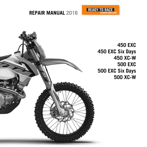 KTM 450 EXC Six days Repair manual 2016 Pdf