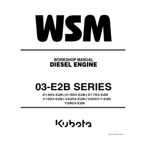Kubota 03-E2B F2803-E2B Repair manual Pdf