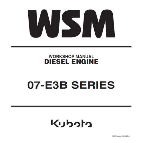 Kubota 07-E3B (V2607 V3007 V3307) Service manual Pdf