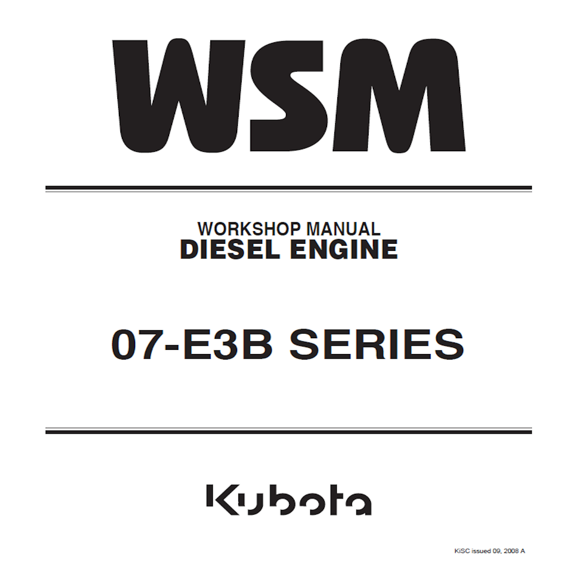 Kubota 07-E3B (V2607 V3007 V3307) Service manual Pdf