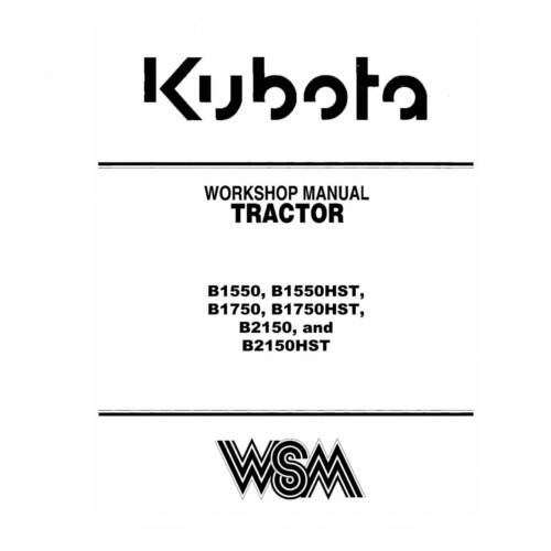 Kubota B1550 B1550HST B1750 B1750HST B2150 B2150HST Service manual Pdf