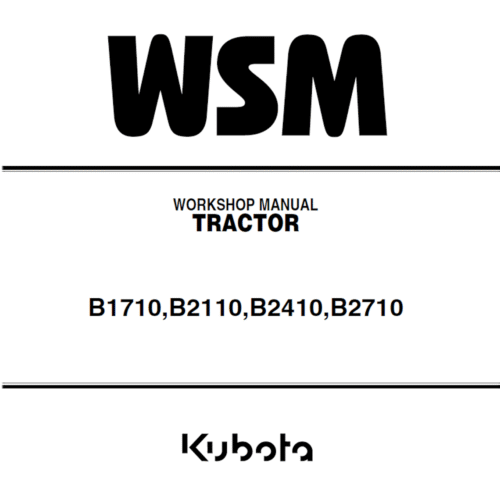 Kubota B1710 B2110 B2410 B2710 Service manual Pdf
