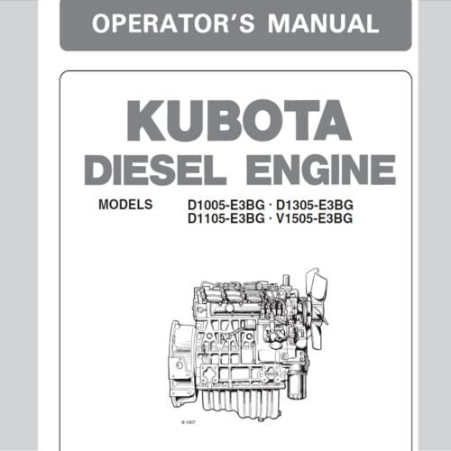 Kubota D1005-E3BG D1105-E3BG D1305-E3BG V1505-E3BG Operator Manual Pdf