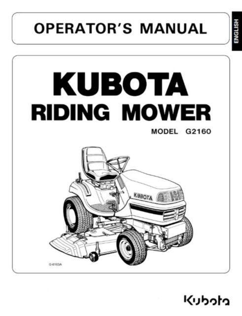 Kubota G2160 Repair manual Pdf