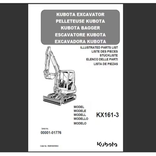 Kubota KX161-3 Spare parts list Pdf