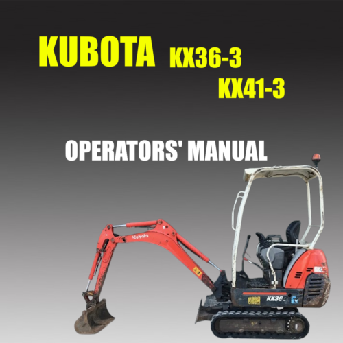 Kubota KX41-3 Operator manual Pdf