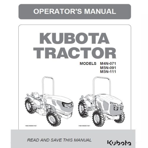 Kubota M4N-071 M5N-091 M5N-111 Operator Manual Pdf