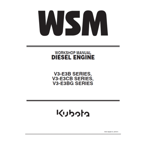 Kubota V3-E3BG Service manual Pdf