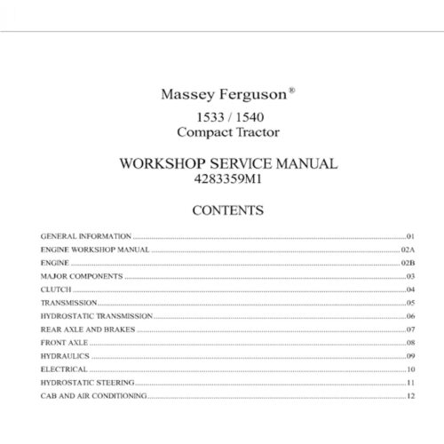 Massey Ferguson 1533 Service manual IMPORTANT!!! Read the description Pdf