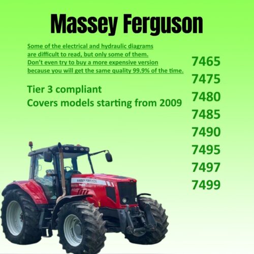 Massey Ferguson 7475 Service manual (From 2009) Pdf