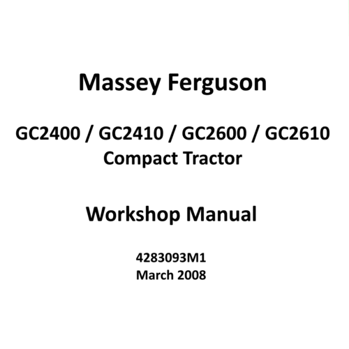 Massey Ferguson GC2400 Service manual Pdf