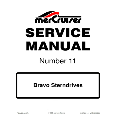 Mercruiser 11 Bravo Sterndrives Service Manual Pdf