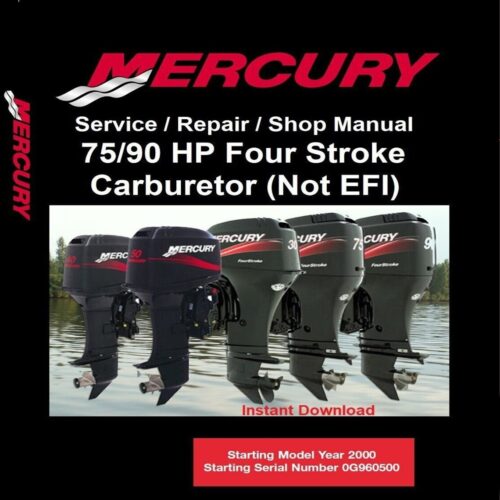Mercury Outboard 75HP 90HP (Non-EFI) Carburetor Service manual
