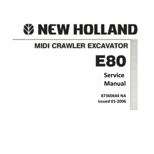 New Holland E80 Service manual Pdf
