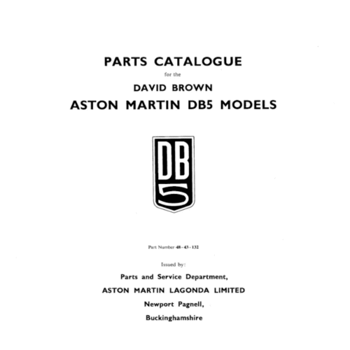 Parts Manual Aston Martin DB5 Models Pdf