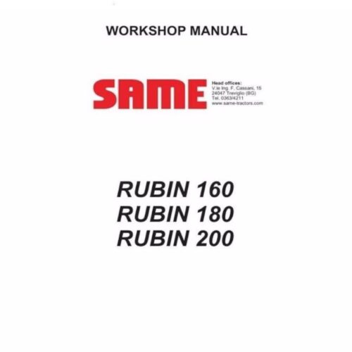 Same Rubin 160 Service manual Pdf