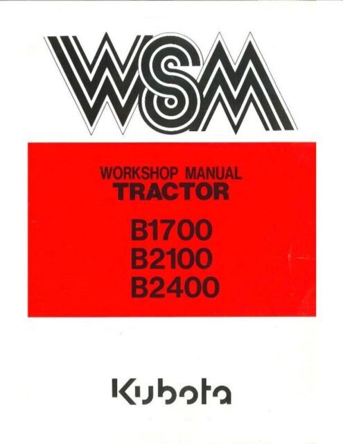 Service Manual Kubota B2400 B2100 B1700