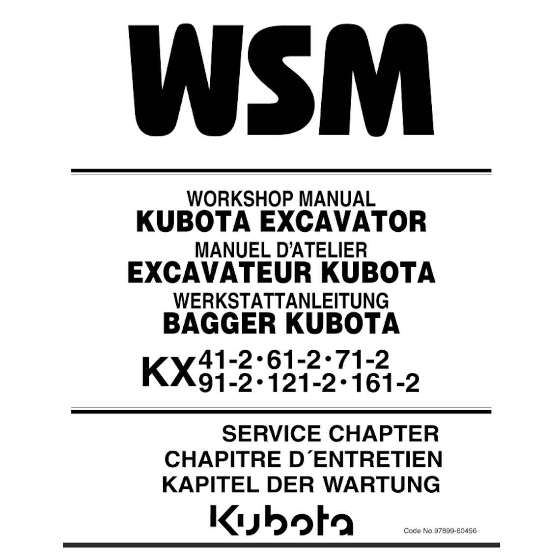 Service Repair manual Kubota KX41-2 KX61-2 KX71-2