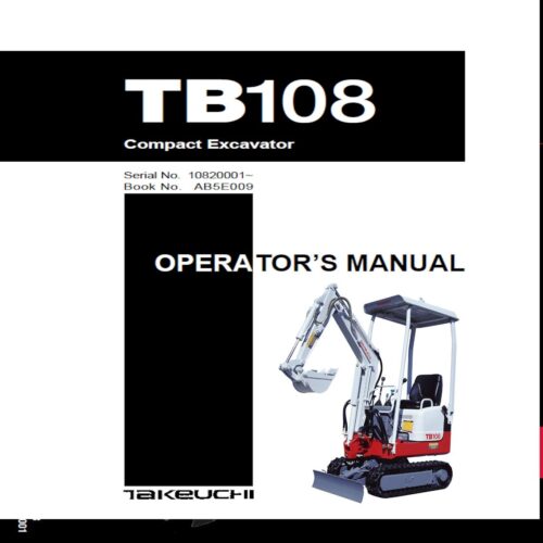 Takeuchi TB108 Operator manual Pdf