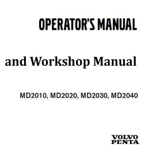 Workshop Service Manual Volvo Penta MD2010 MD2020 MD2030 MD2040