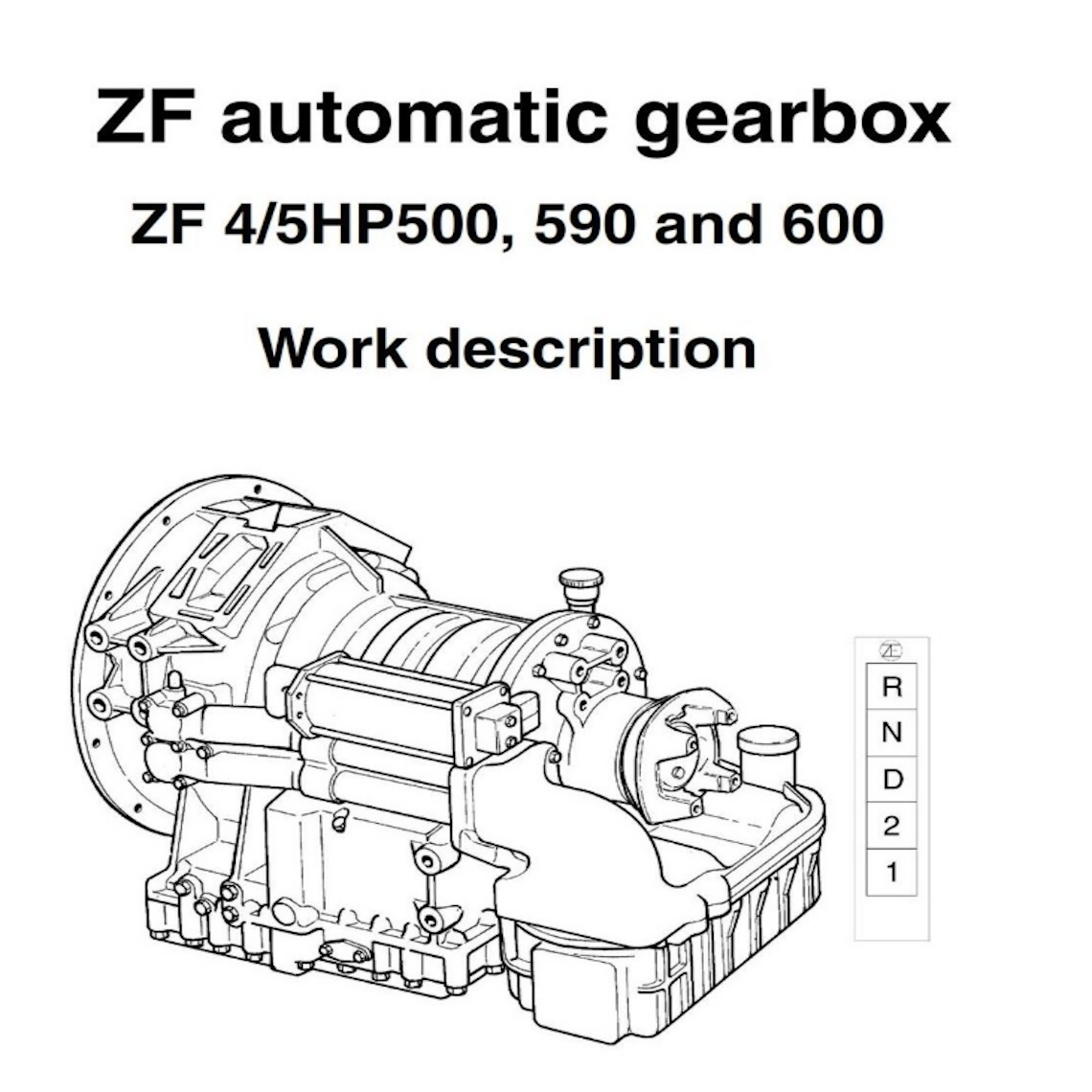ZF Automatic Gearbox 4/5 HP500 HP590 HP600 Work Description Pdf