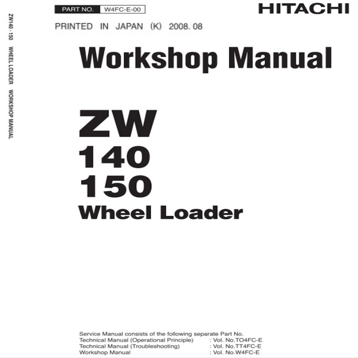 Hitachi ZW150 ZW140 Service manual Pdf